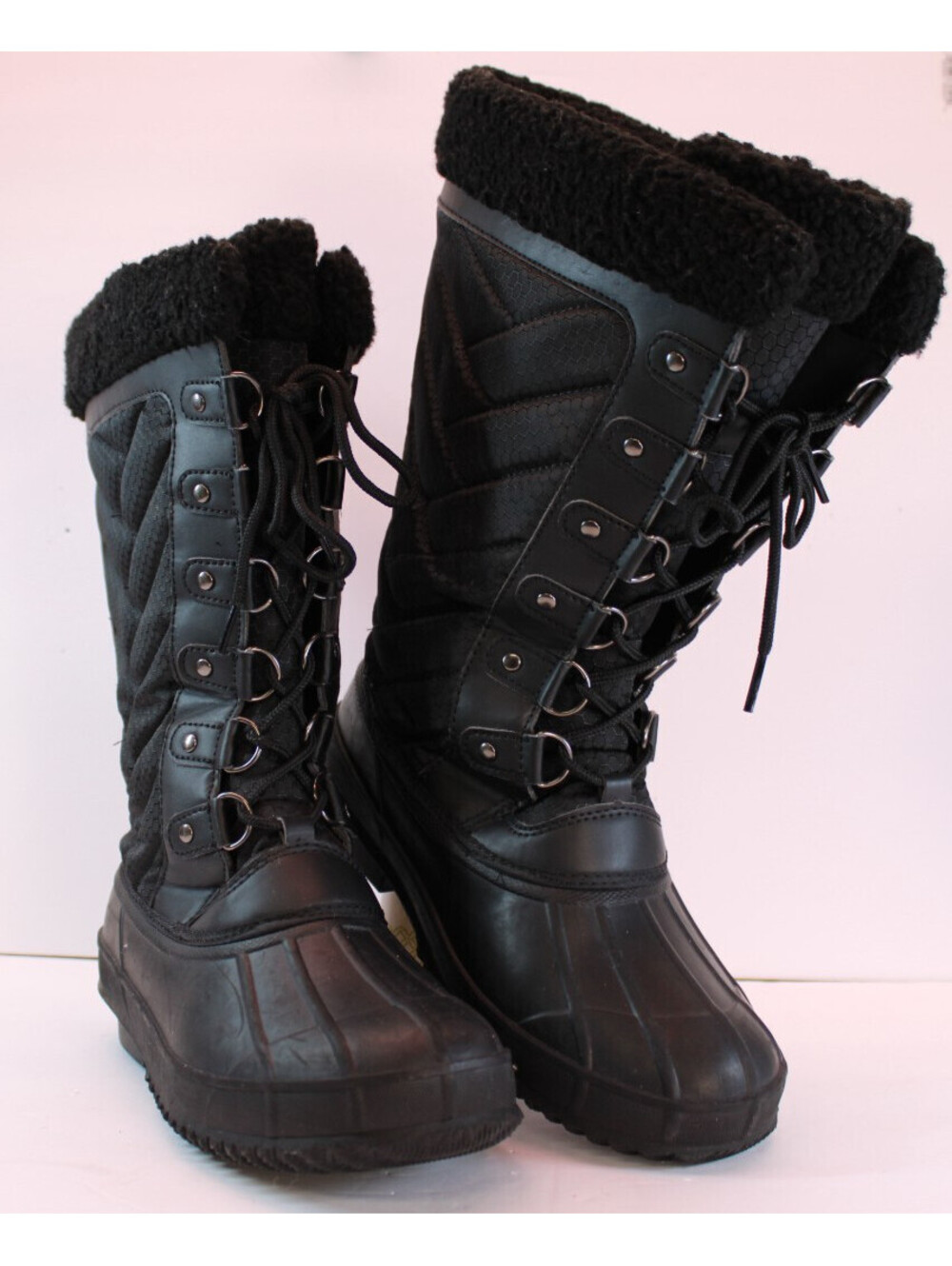 Torrid Black Quilted Sherpa Insulated Waterproof Winter Snow Boot W's Sz 7 High
